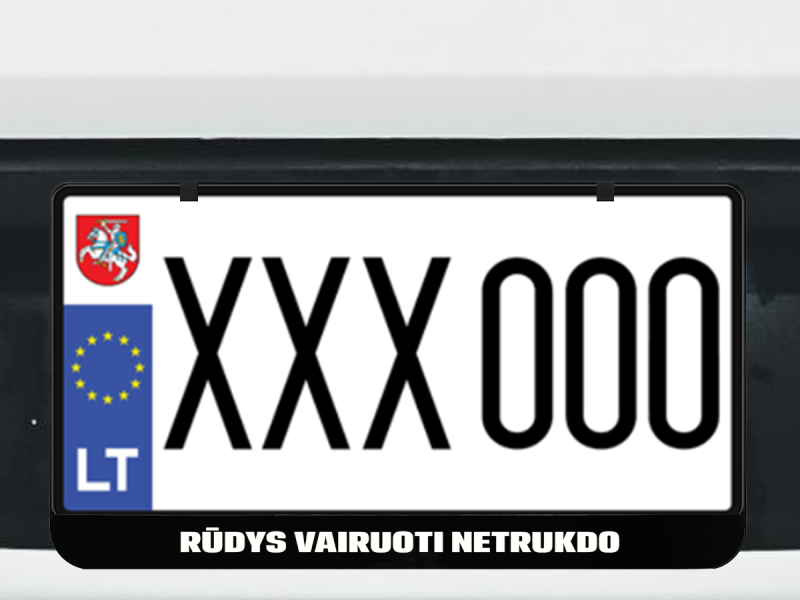 Kvadratinis numerių rėmelis „Rūdys vairuoti netrukdo"