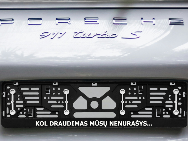 Numerių rėmelis su guminėmis tarpinėmis „Kol draudimas nenurašys“