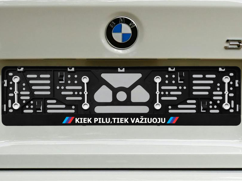 Numerių rėmelis su guminėmis tarpinėmis „Kiek pilu tiek važiuoju“
