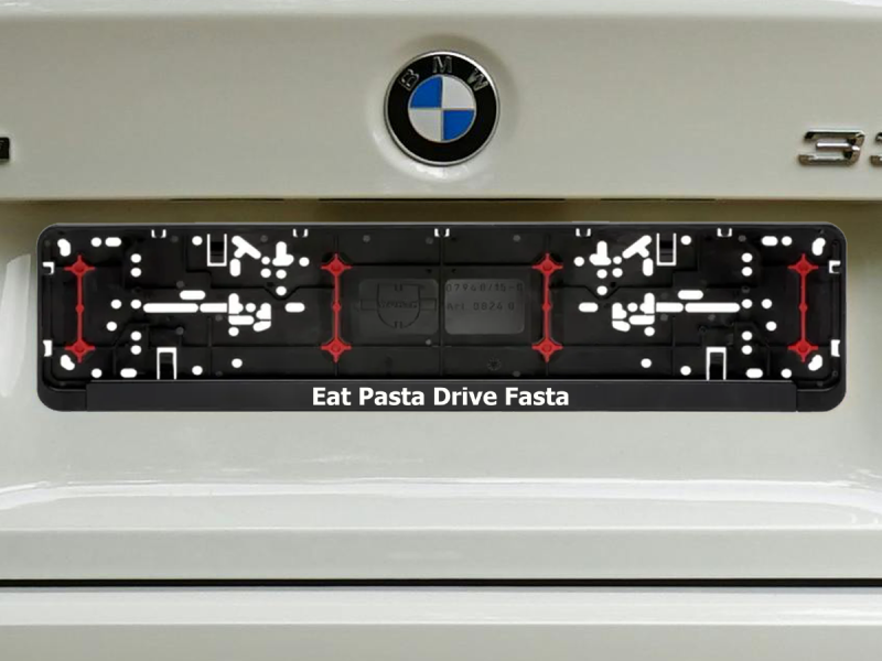 Wurth numerių rėmelis „Eat Pasta Drive Fasta“
