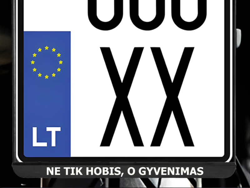 Vertikalus motociklo numerių rėmelis „Ne tik hobis, o gyvenimas“