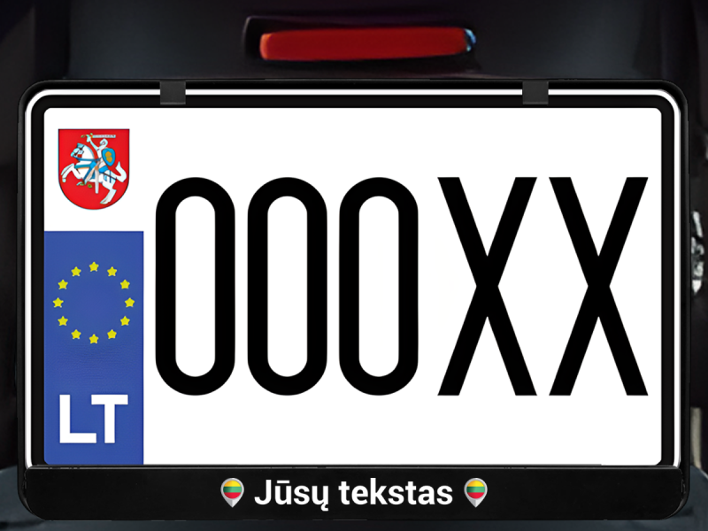 Horizontalus motociklo numerių rėmelis „Tiktok su Jūsų tekstu“