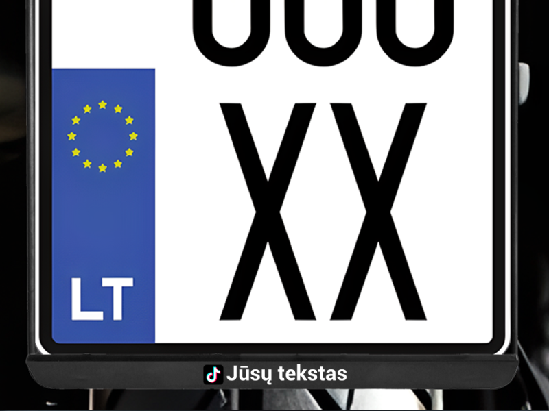 Vertikalus motociklo numerių rėmelis „Tiktok su Jūsų tekstu“