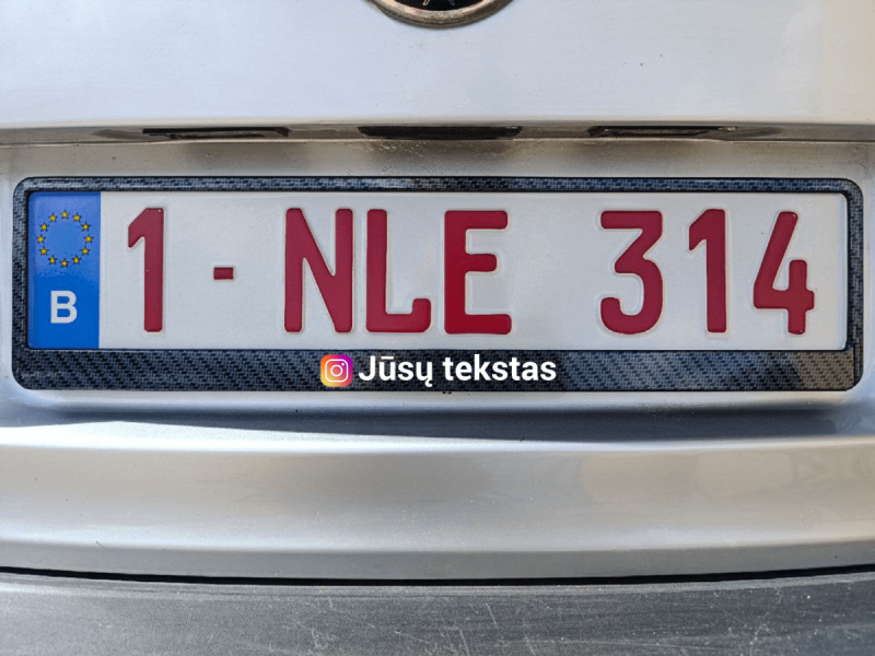 Karboninis numerių rėmelis „Instagram su Jūsų tekstu“